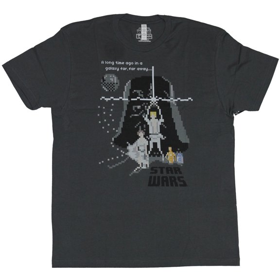 Star Wars Mens T-Shirt - 8 Bit Pixel; Style Hope Poster Style Image (Medium)