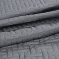 thumbnail image 3 of 3 PCS Squared Stitched Pinsonic Reversible All Season Bedspread Quilt Coverlet Oversize Queen Size Grey Color, 3 of 6