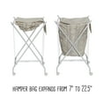 thumbnail image 4 of Honey-Can-Do Steel Folding No Bend Lifting Laundry Hamper with Removable Polycotton Bag, White/Natural, 4 of 12