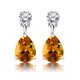 thumbnail image 1 of Pendientes Clásicos de oro blanco de 18 K JeenMata con citrino de 2,5 quilates para mujer, 1 of 5