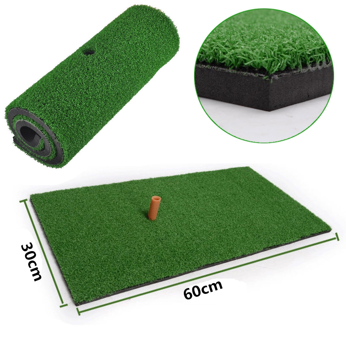 23.62''X11.81'' Golf Practice Mat Indoor Backyard Chipping Driving