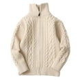 thumbnail image 2 of KAUOD Girls Full Zipper Crew Neck Sweater Ribbed Knit Thermal Stretchy Jackets Kids Winter Plain Long Sleeve Tops Clothes, 2 of 9