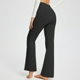 thumbnail image 4 of Yoga Pants with Pockets for Women Casual V Cross High Waist Butt Lifting Pants Wide Leg Flare Bootcut Leggings, 4 of 9