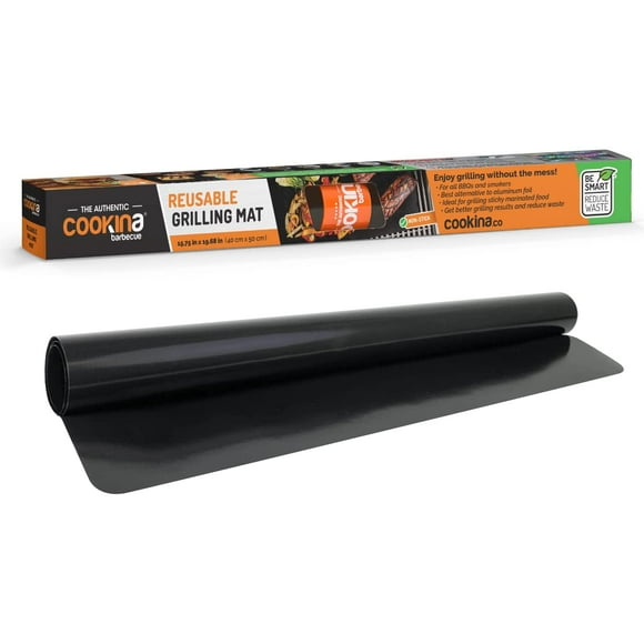 COOKINA BBQ Reusable Grill Mat - 100% Non-Stick, Easy to Clean Grilling Sheet for Smokers, as Well as Gas, Charcoal