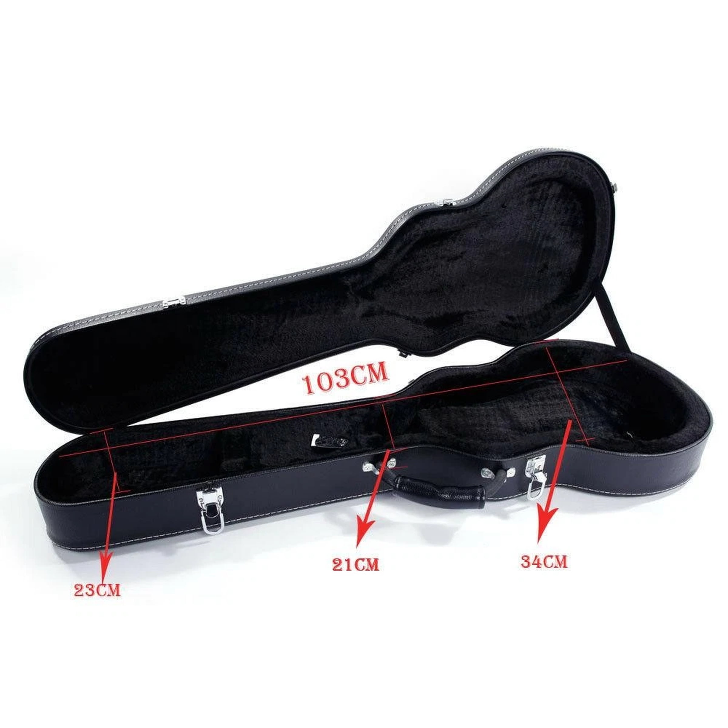 Black for GLP Style Electric Guitar Carrying Hard Shell Case w/ Lock Latch