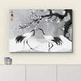 thumbnail image 3 of wall26 Canvas Print Wall Art Chinese Ink Winter Cranes and Cherry Blossoms Nature Wilderness Illustrations Modern Rustic Scenic Multicolor Colorful for Living Room, Bedroom, Office - 16"x24&quot, 3 of 5