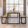 thumbnail image 5 of Lofka Dining Table Set for 4, Kitchen Table with 2 Benches, Retro, 5 of 9