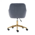 thumbnail image 3 of Modern Accent Armchair, SYNGAR Comfy Upholstered Leisure Chair with Back, Velvet Fabric Swivel Vanity Chair, Height Adjustable Office Chair, for Living Room, Bedroom, Makeup Room, Navy, D4436, 3 of 10