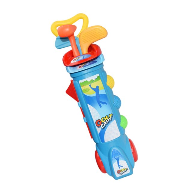 Bewildely Juego de palos de golf para niños al aire libre, juguete de aprendizaje preescolar para niños pequeños, azul Juguetes Azul