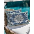thumbnail image 4 of Waterproof Outdoor Throw Pillows with Inserts 12"x20", Blue Boho Soft Decorative Pillowcases for Couch Bedroom, Farmhouse Bohemian Medallion Oriental Flower Pillow Covers for Sofa Living Room, 4 of 8