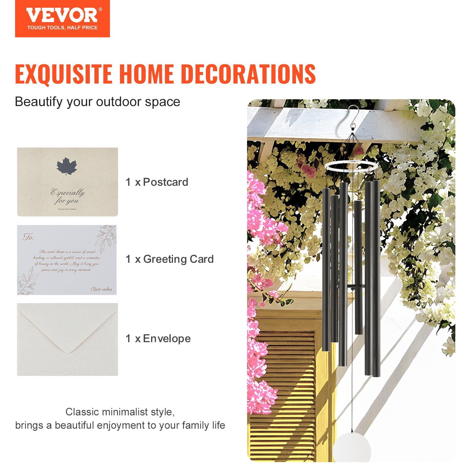 Heavy-Duty 66-Inch Deep Tone Wind Chimes – Outdoor Aluminum Memorial Wind Chime