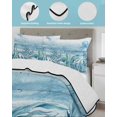 thumbnail image 4 of Quilts Full Size Bedding Set, Turquoise Jellyfish Coastal Lightweight Quilted Comforter, Summer Ocean Seaweed Wooden Soft Reversible Bedspread Coverlet with Pillow Covers for All Season, 78" x 90", 4 of 7