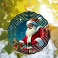 thumbnail image 3 of Festive Metal Hanging Wind Spinners - Circular White Line Design with Santa Sleigh Perfect for Holiday Yard & Garden Decor, 3 of 6