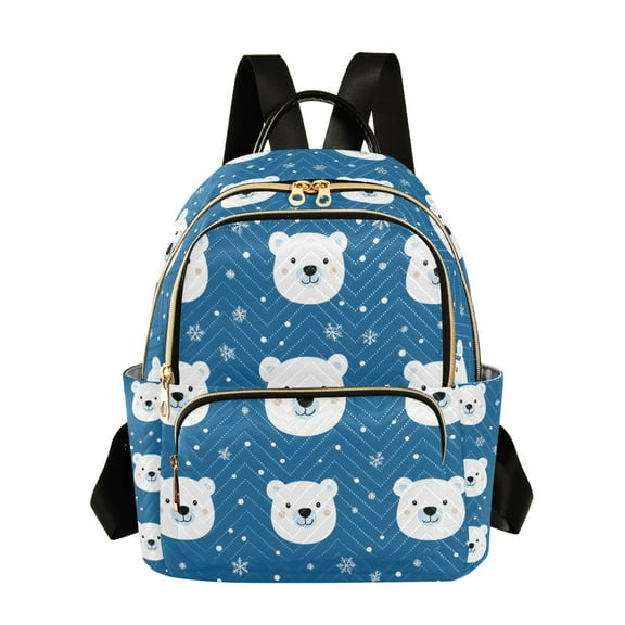FORMRS Mini Backpack Purse for Women Travel Daypack Casual Shoulder Bag, Blue Polar Bear