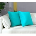 thumbnail image 5 of Comfy Turquoise Throw Pillow Covers Decorative Square Thick Super Soft Cushion Cases Home Decor for Sofa Couch, Set of 2, 16 x 16 Inch, 5 of 7