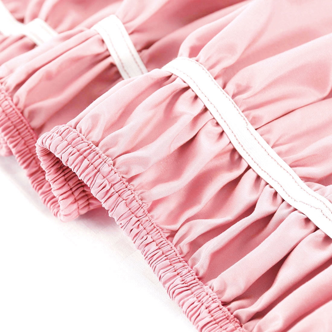 Unique Bargains Elastic Dust Ruffled Bed Skirt with 15" Drop Twin Light Pink