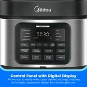 Midea Widemax Pressure Cooker, 6 Qt, 13-In-1, One-Touch Pressure Release, Sanitize Function, Stainless Steel