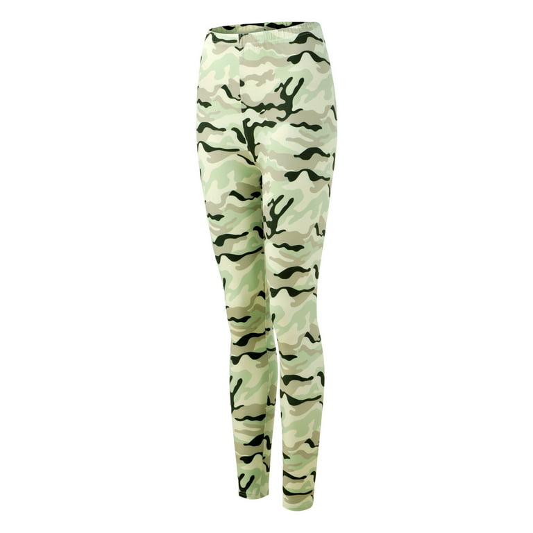 Girls Camouflage Printed Skinny Sports Leggings Fitness Workout