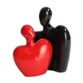 thumbnail image 1 of Esculturas de parejas, artesanías, adorno de personaje cariñoso, figurita de pareja de cerámica para oficina, comedor, escritorio, boda Negro y rojo Gloria Pareja estatua, 1 of 9