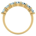 thumbnail image 5 of 1.19 ctw Wedding Band for Women - 14K Yellow Gold Natural Sky Blue Topaz Stackable Eternity Ring, 5 of 6