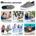thumbnail image 5 of JENN ARDOR Women's Splicing Canvas Shoes Low Top Classic Slip-On Lightweight Comfort Fashion Sneakers with Lace Up Style Loafers for Walking, 5 of 9