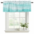 thumbnail image 2 of Aqua Ombre Mountain Valances for Windows, Decorative Rod Pocket Window Valance Curtains, Nature Abstract Art Marble Gradient Short Curtain Drapes for Kitchen/Living Room, 2 Panels, 60" W x 18" L, 2 of 8
