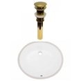 thumbnail image 1 of American Imaginations 19.25-in. W CUPC Oval Bathroom Undermount Sink Set In White - Gold Hardware - Overflow Drain Incl. AI-31774, 1 of 7
