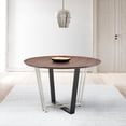 thumbnail image 5 of Joana Round Dining Table  Black Iron Base with Walnut Tabletop, 5 of 11