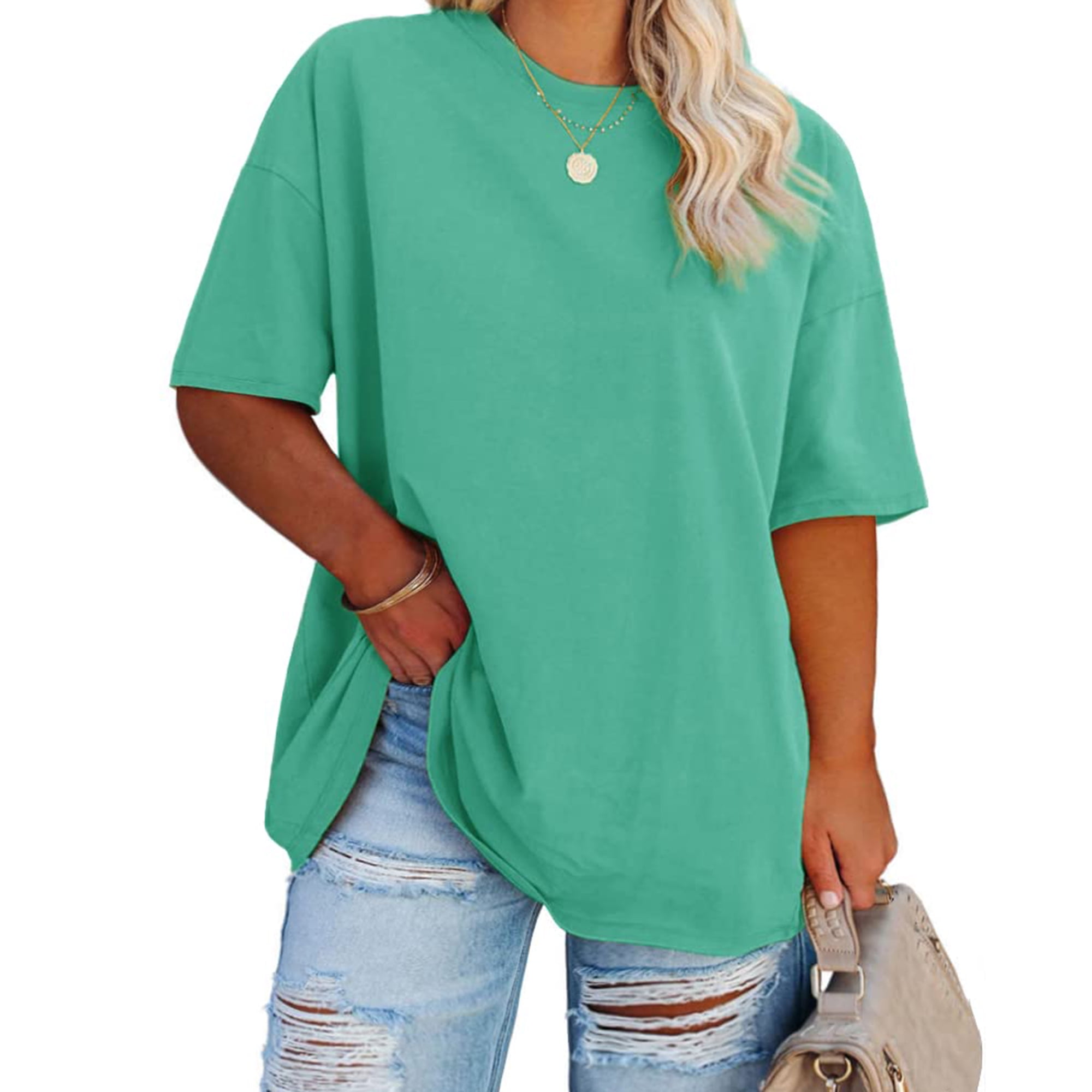 Ptaesos Women's Plus Size T Shirts Oversized Tees Summer Short Sleeve