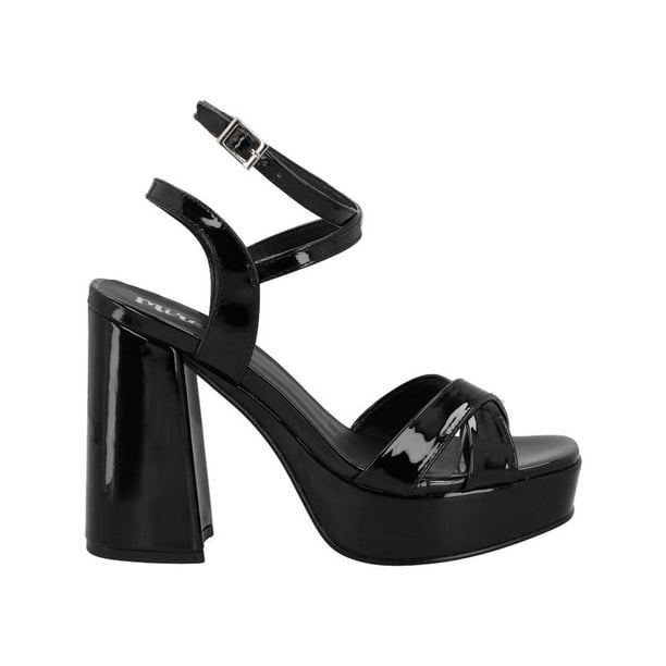Zapatilla Plataforma Mujer Vestir Miracol Charol Moda negro 23.5