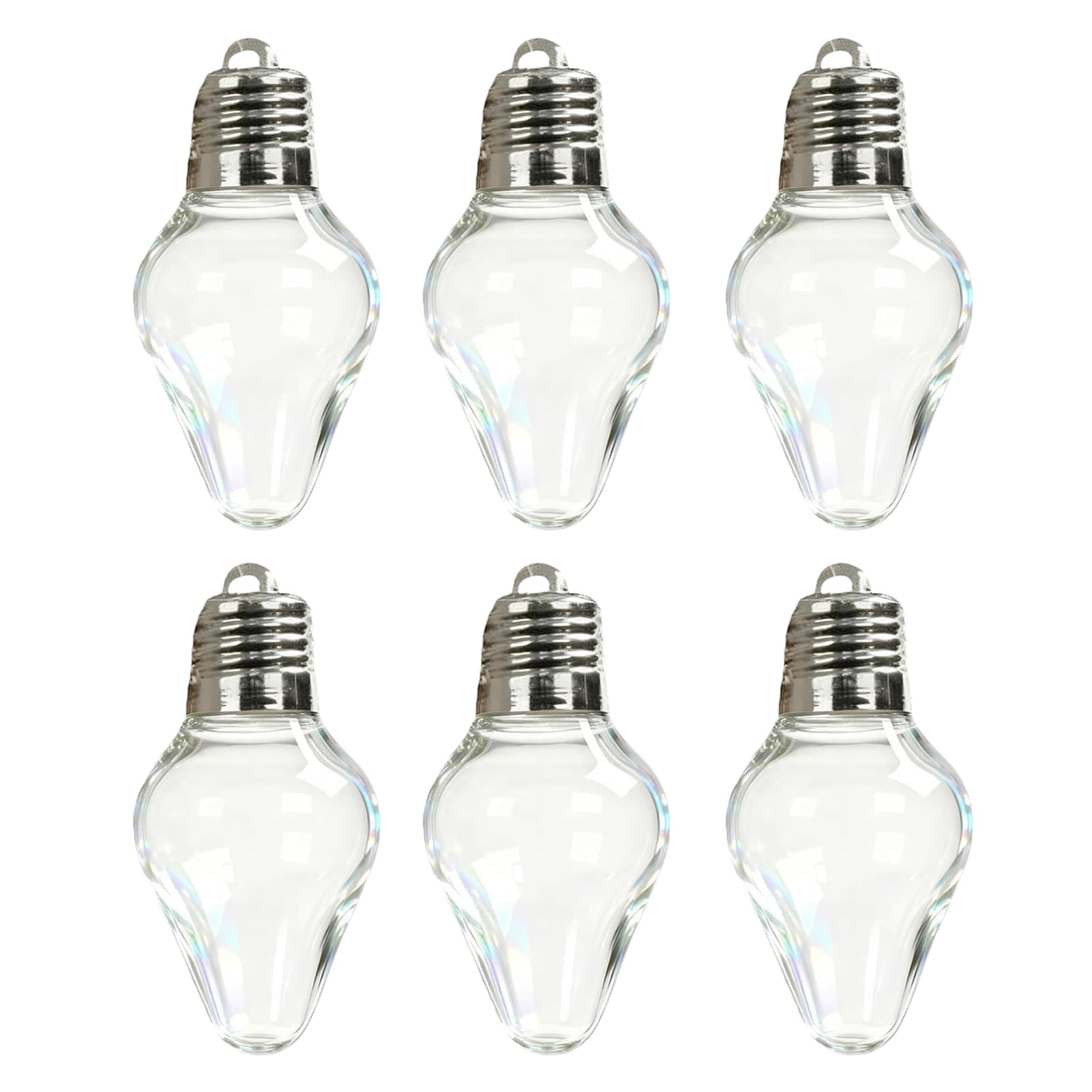 Dserhfy Christmas Bulb Gift Jar, Light Bulbs Shape Ornaments with Screw Off Cap Empty Candy Cards Jar for DIY Crafts Christmas Decor