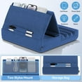 thumbnail image 3 of KDD Tablet Pillow Stand, iPad Tablet Stand Foldable Adjustable with Storage Bag & Stylus Mount, for Desk Bed Couch and Lap, Blue, 3 of 9