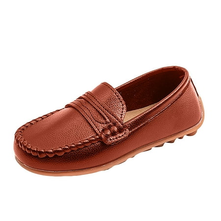 Splozh Toddler Dress Shoes Boys Boy s Casual Dress Oxford Comfort Uniform formal Shoes for Little Child Brown 8