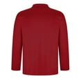 thumbnail image 4 of Iugvhana Men's Turndown Collar Shirt Tops Pullover Button Up Long Sleeve Polo Shirts Casual Comfy Fall Clothes Red S, 4 of 6