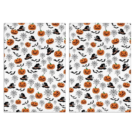 2 Pcs Funny Kitchen Towels,Classic Elements Halloween Pattern Microfiber Dish Towels,Kitchen Tea Towels,Kitchen Towel Set (18" X 26")
