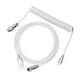 thumbnail image 1 of Cable de teclado EPOMAKER Mix USB C a USB A, 1,8 m, enrollado, blanco, 1 of 9