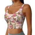 thumbnail image 2 of Goofa Rose Flowers Printed Sports Bras for Women, High Impact Running Bra Workout Crop Tank Tops Longline Sports Bra Push up-Medium, 2 of 9