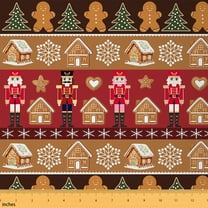 Castle Fairy Christmas Nutcracker Fabric by the Yard 2 Yards for Teens,Gingerbread Man Room Decor Fabric by the Yard,Happy New Year Sewing Fabric,Super Cozy Room Decor