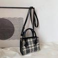 thumbnail image 2 of Bolsa bandolera con estampado a cuadros de lana para mujer a la moda, minicon solapa (negro) Ehuebsd Para Estrenar, 2 of 9