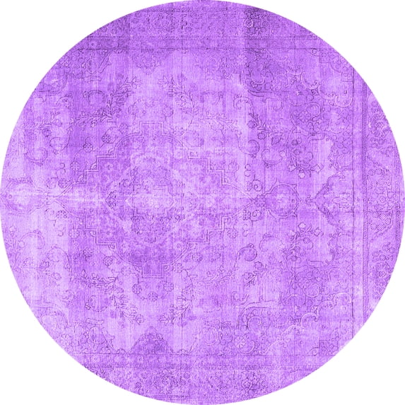 Ahgly Company Indoor Round Persian Purple Traditional Area Rugs, 7' Round