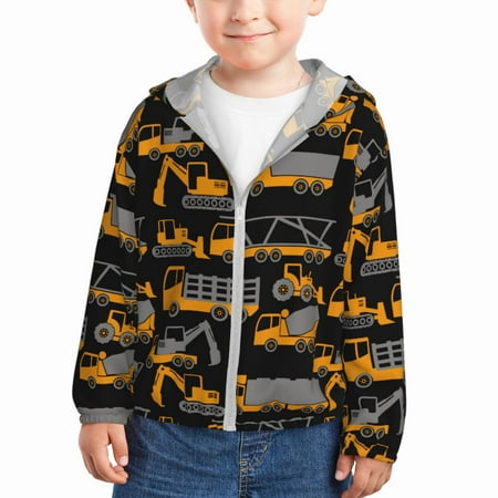 

Zeuib Yellow Excavator Print Girls & Boys Sun Protection Hoodie with UPF 50+ Children’s Quick-Dry Jacket Perfect for Outdoor Activities-4 Years
