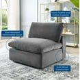 thumbnail image 4 of Sofa Middle Chair, Velvet, Grey Gray, Modern Contemporary Urban Design, Living Lounge Room Hotel Lobby Hospitality, 4 of 8