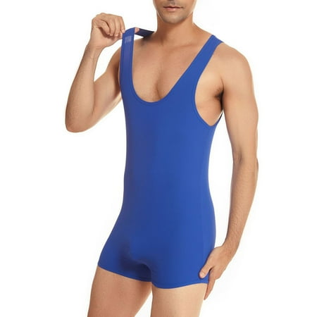 BinBiL Men s Boxer Brief Underwear ClearanceMen s Tank Top One Piece Striped Waistband Wrestling Singlet Bodysuit Jumpsuit Leotard Mini Boxer Briefs