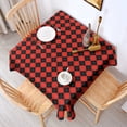 thumbnail image 2 of Red Black Checkerboard Checkered Pattern Square Tablecloth,Waterproof Square Table Cover,Wipeable Spillproof Washable Table Cover for Home Kitchen Party Decor 42"X42"(107x107cm), 2 of 6