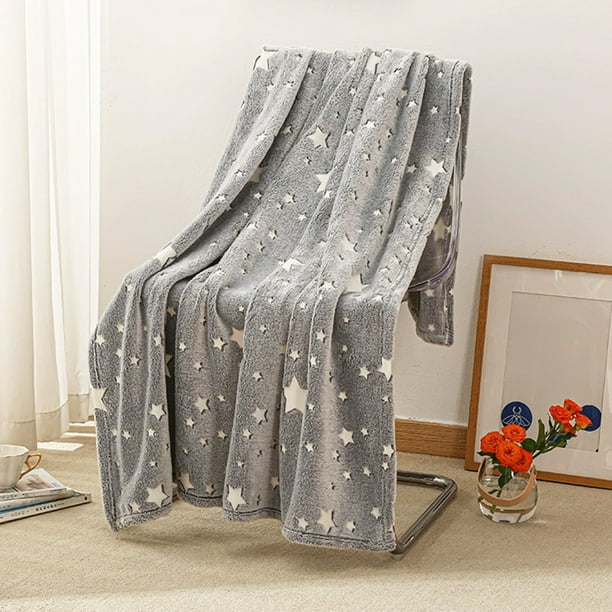 Manta polar luminosa de 99 x 149 cm | Borde suave de doble cara | No suelta pelusa | Manta ligera y portátil para usar en verano, camping, viajes, picnics o sofá
