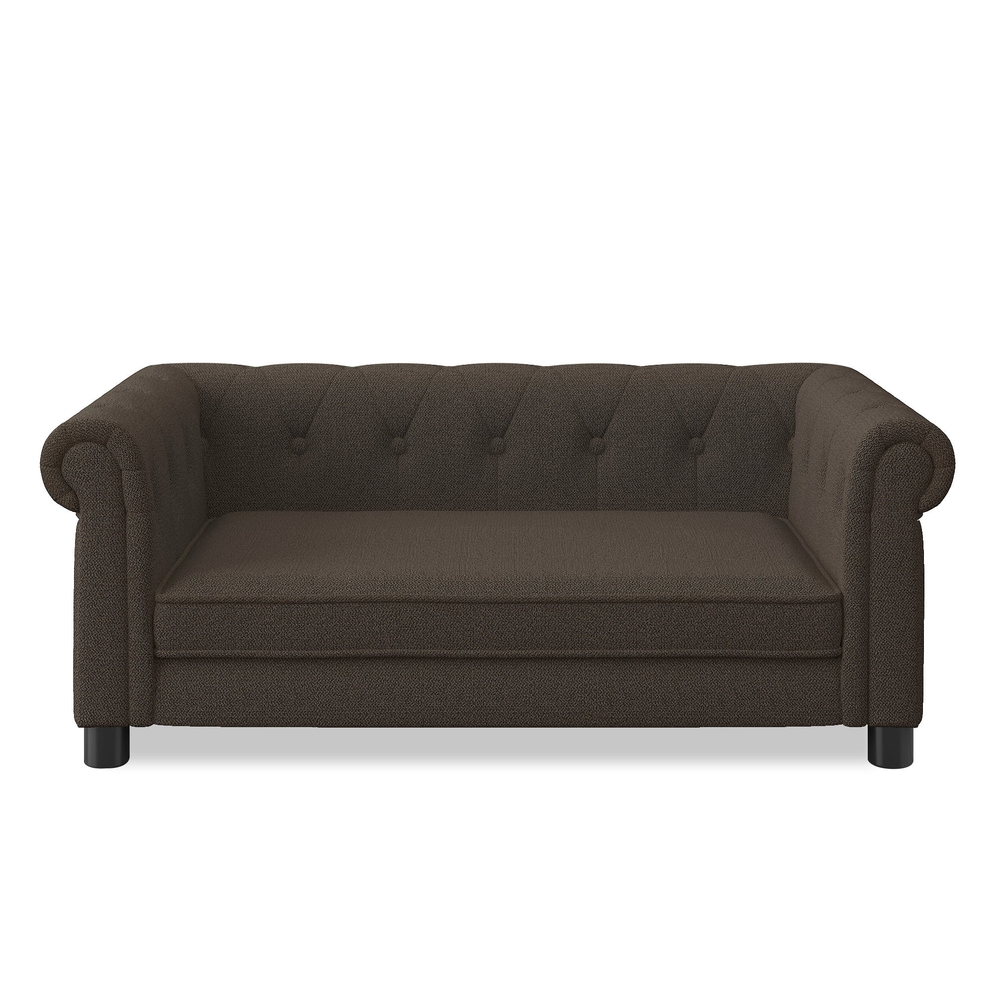 Jopath Dog Sofa, Durable Elevated Dog Sofa Bed Fashionable Linen Fabric Rectangular Pet Bed for Small and Medium-Sized Dogs Dark Brown