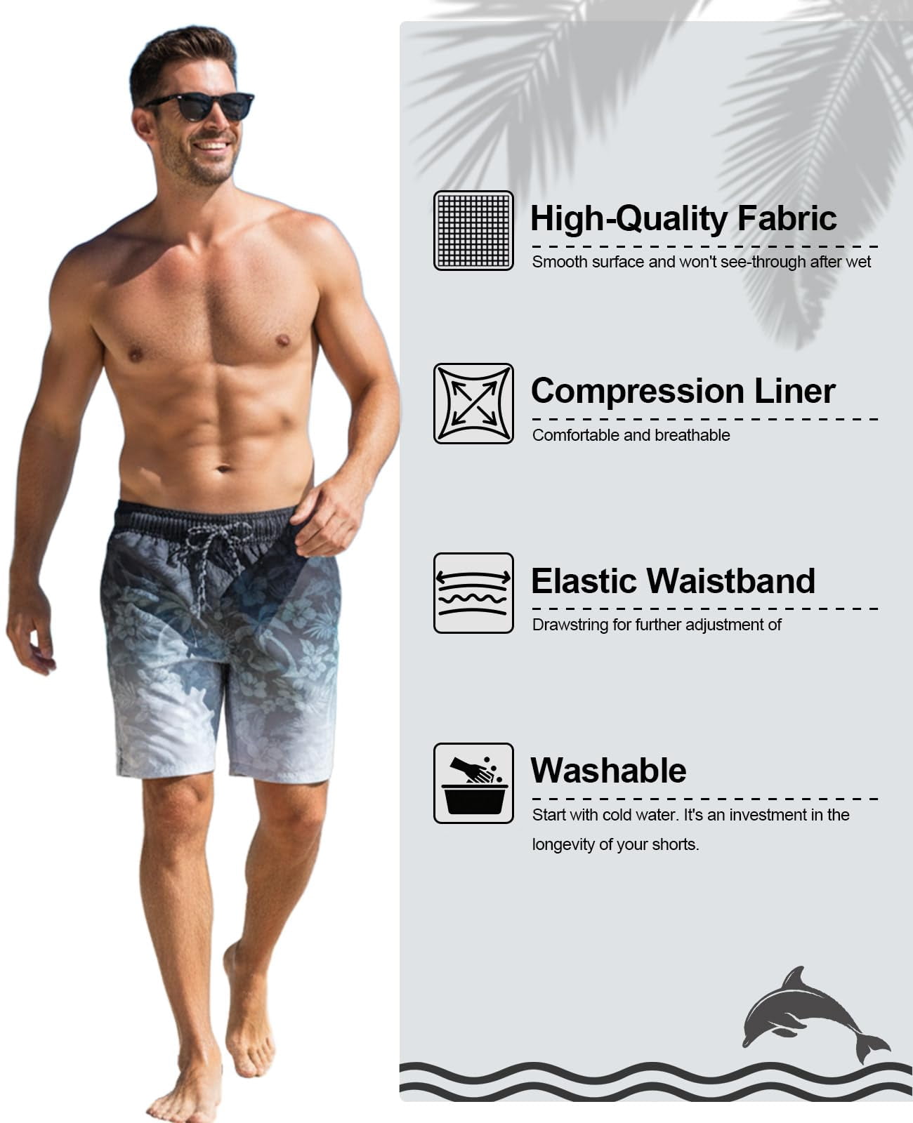 Aideaone Mens Swimming Trunks with Compression Liner Swim Shorts 7 inch Quick Dry Bathing Suit Anti Chafe Boardshorts