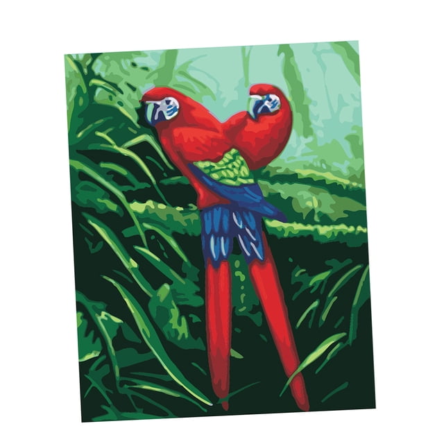 Pintura por números BLESIY para adultos Loros Cuadro de pintura al óleo