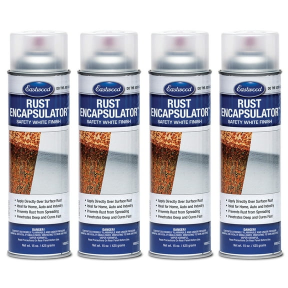 Eastwood White Rust Encapsulator 15 oz Aerosol Prevents Rust Corrosion Epoxy Fortified Low VOC Formula 4 Pack