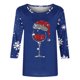 thumbnail image 4 of Navidad Mujeres Tops, Manga 3/4 Cuello Redondo Suéter con Impresión de Vacaciones, Camiseta de Manga Larga, 4 of 4